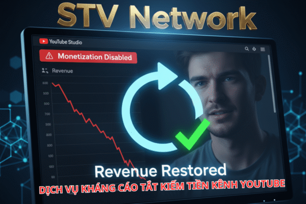Dịch Vụ Kháng Cáo Tắt Kiếm Tiền Kênh YouTube Tại STV Network – Giải Pháp Khôi Phục Doanh Thu An Toàn Và Hiệu Quả