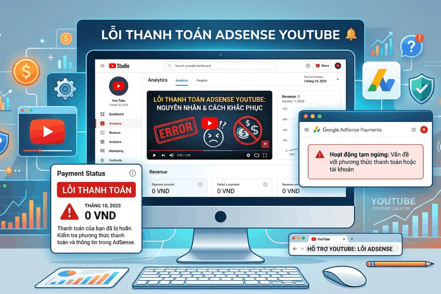 Lỗi Thanh Toán Adsense Youtube: 7 Nguyên Nhân & Cách Khắc Phục Nhanh Nhất 2026