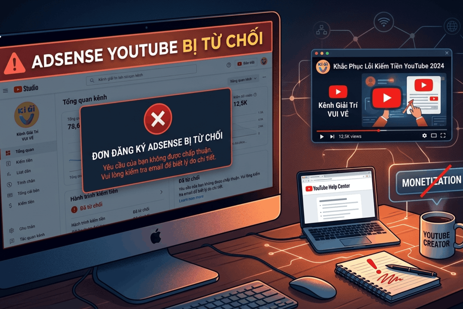 Adsense YouTube Bị Từ Chối: 9 Nguyên Nhân & Cách Khắc Phục Nhanh Để Được Duyệt 100% (2026)