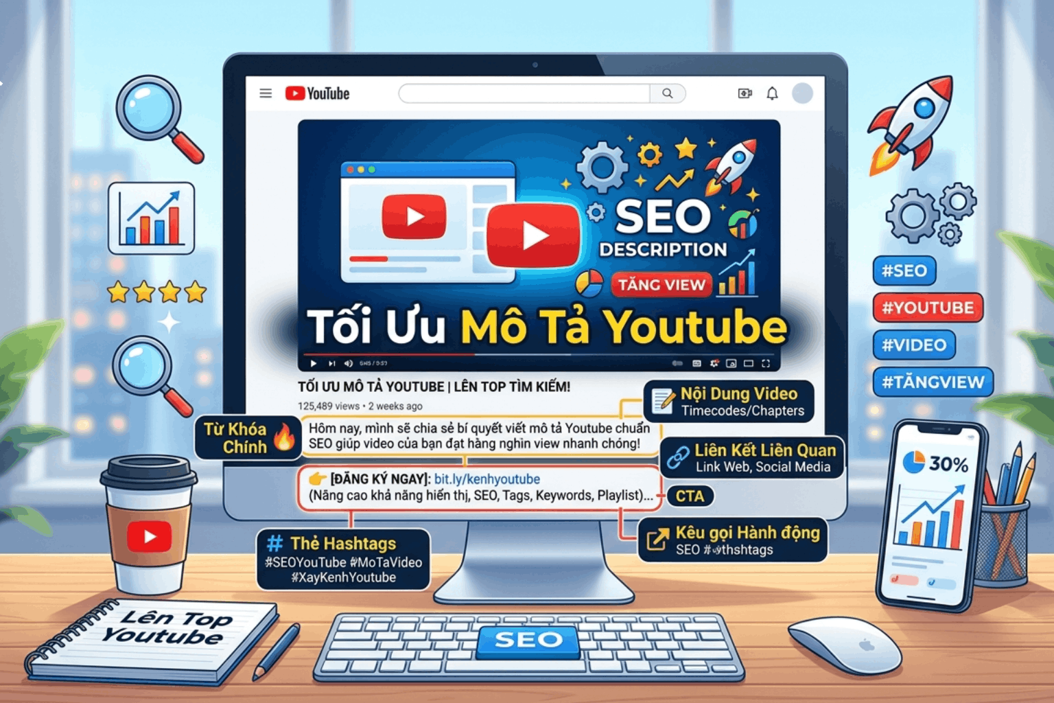 Tối Ưu Mô Tả Youtube Đúng Cách: Công Thức Tăng CTR, Tăng View Và Tăng Doanh Thu