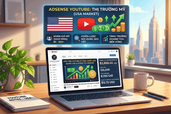 Adsense Youtube Thị Trường Mỹ: Cách Tối Ưu Doanh Thu YouTube US RPM Cao Nhất 2026