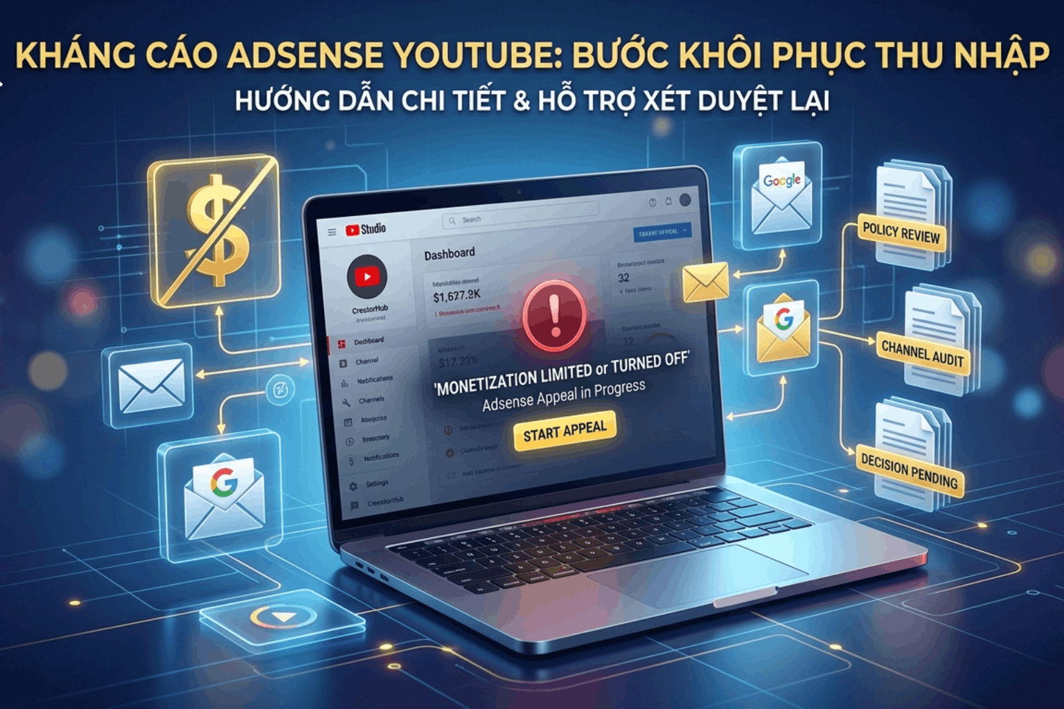 Kháng Cáo Adsense Youtube: Hướng Dẫn Chi Tiết Từ A-Z Giúp Kênh Sớm Được Xét Duyệt Lại