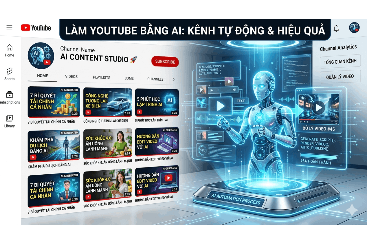 Làm Youtube Bằng AI: Hướng Dẫn Từ A-Z Để Xây Kênh, Tạo Video Và Kiếm Tiền Bền Vững