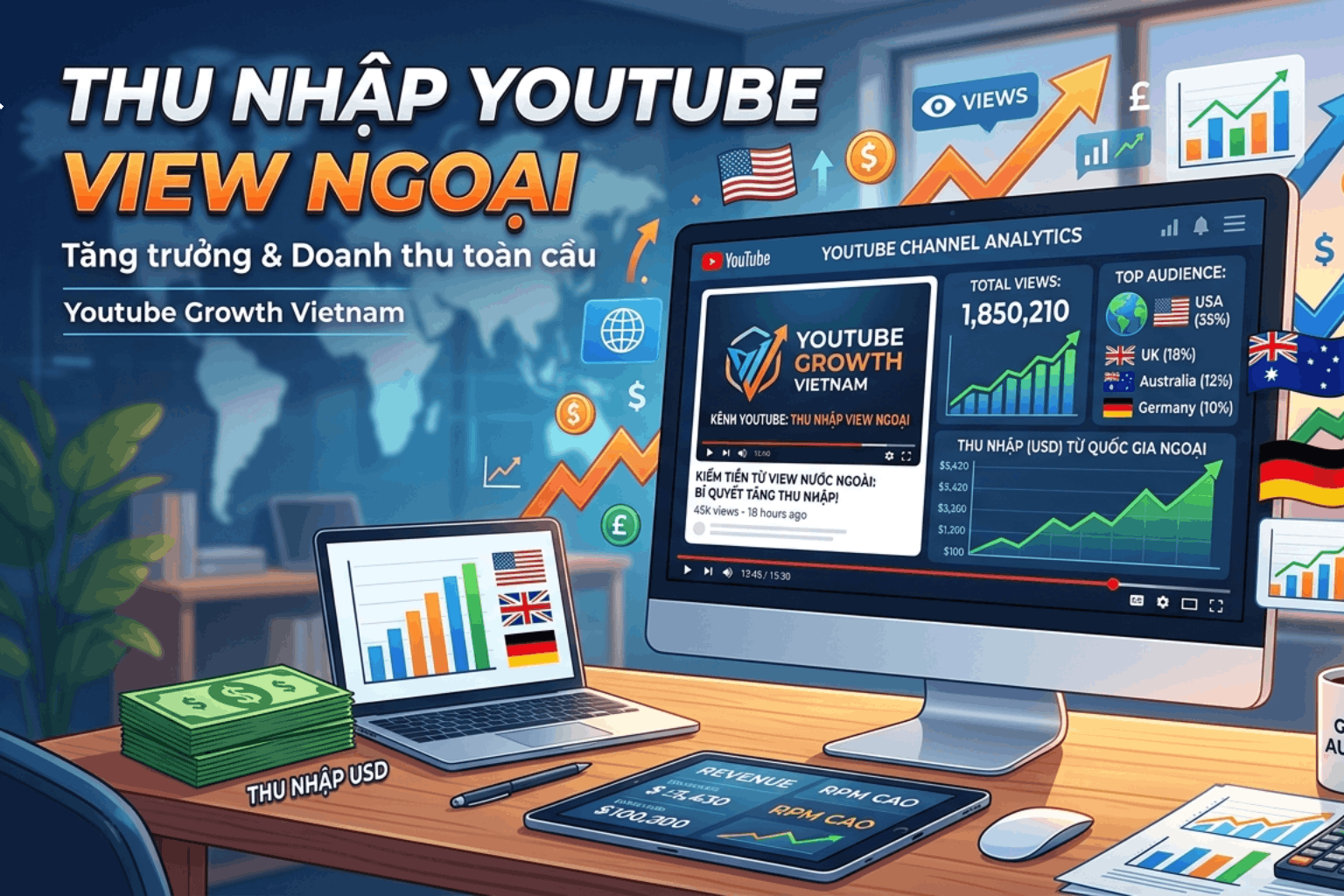 Thu Nhập Youtube View Ngoại Là Gì? Vì Sao Nhiều Người Chuyển Sang Làm YouTube Quốc Tế?
